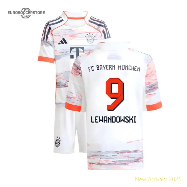 2025-2026 Bayern Munich Away Mini Kit (Lewandowski 9)-Football Jersey Hub