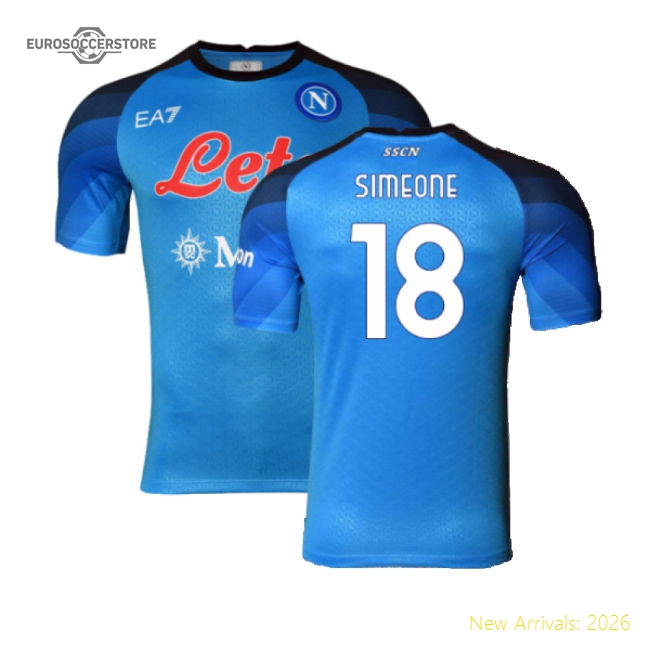 Napoli 2022-23 Player Issue Home Shirt (3XL) (Simeone 18) (Excellent)-Football Jersey Hub