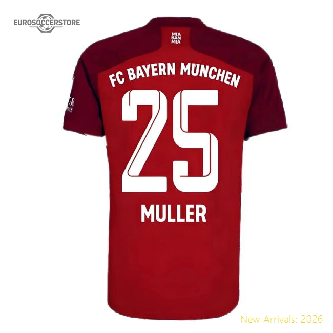 2021-2022 Bayern Munich Home Shirt (MULLER 25)-Football Jersey Hub
