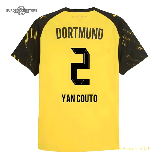 2025-2026 Borussia Dortmund Authentic Home Shirt (Yan Couto 2)-Football Jersey Hub