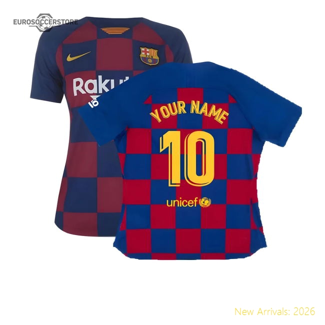 Barcelona 2019-20 Womens Home Shirt (Vaporkit) ((Excellent) S) (Your Name)-Football Jersey Hub