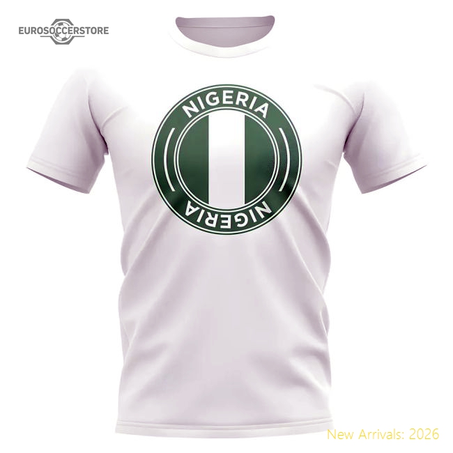 Nigeria Football Badge T-Shirt (White)-Football Jersey Hub