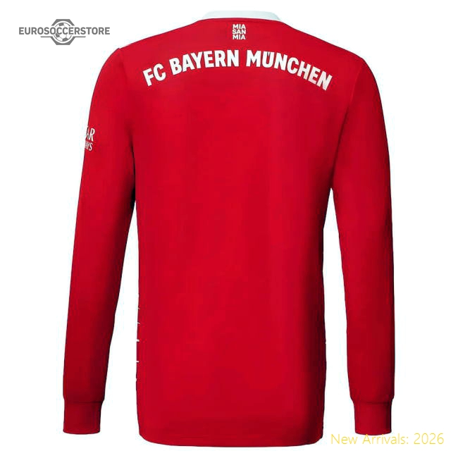 2022-2023 Bayern Munich Long Sleeve Home Shirt (LEWANDOWSKI 9)-Football Jersey Hub
