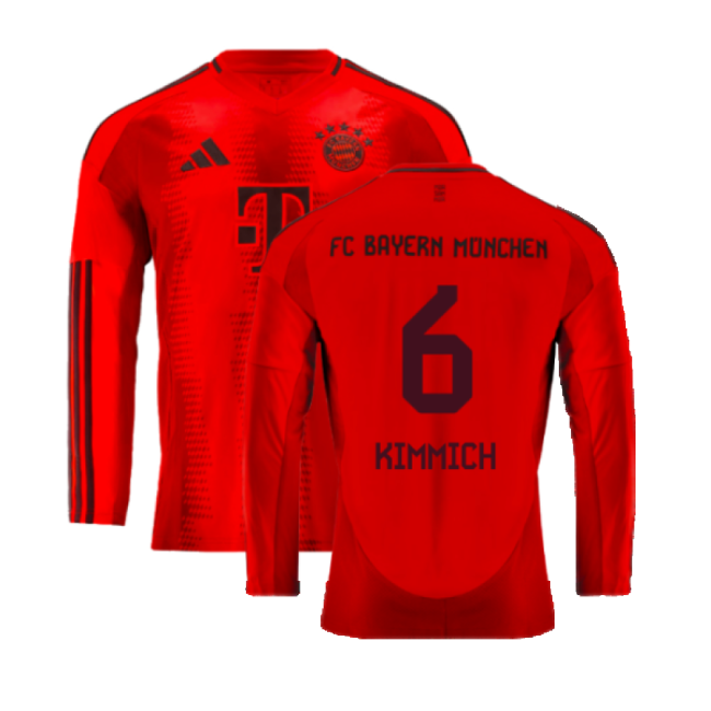 2024-2025 Bayern Munich Long Sleeve Home Shirt (Kimmich 6)-Football Jersey Hub
