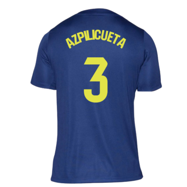 2025-2026 Atletico Madrid Pre-Match Shirt (Blue-Yellow) (Azpilicueta 3)-Football Jersey Hub