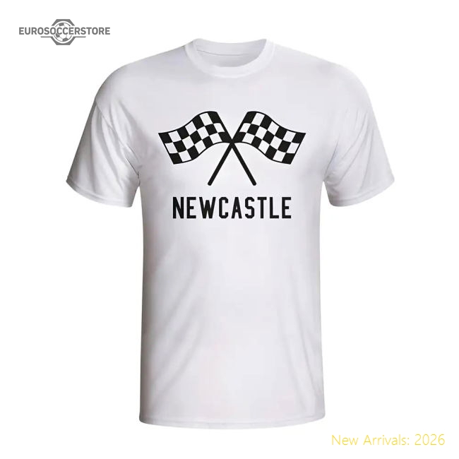 Newcastle Waving Flags T-shirt (white)-Football Jersey Hub