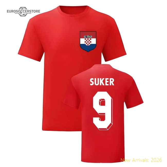 Davor Suker Croatia National Hero Tee\'s (Red)-Football Jersey Hub