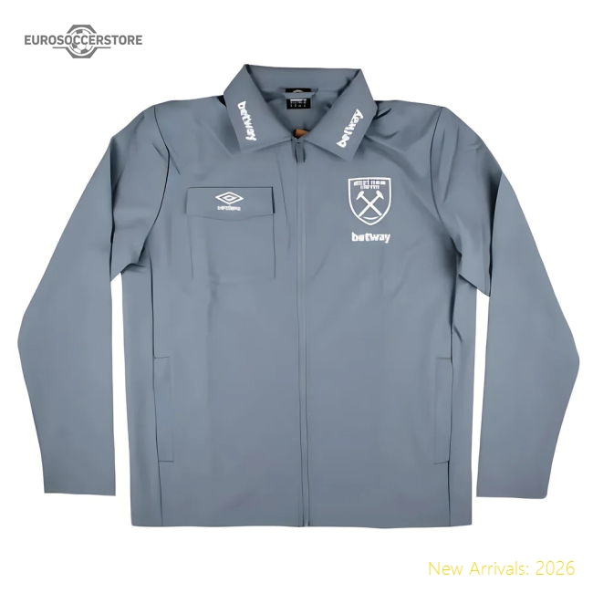 2024-2025 West Ham Presentation Jacket (Flint Stone)-Football Jersey Hub
