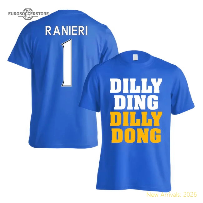 Leicester Claudio Ranieri Dilly Ding T-Shirt (Ranieri 1) - Blue-Football Jersey Hub