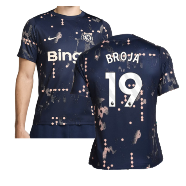 2024-2025 Chelsea Academy Pro Pre-Match Shirt (Obsidian) (Broja 19)-Football Jersey Hub