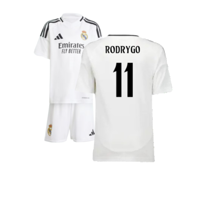 2024-2025 Real Madrid Home Mini Kit (Rodrygo 11)-Football Jersey Hub