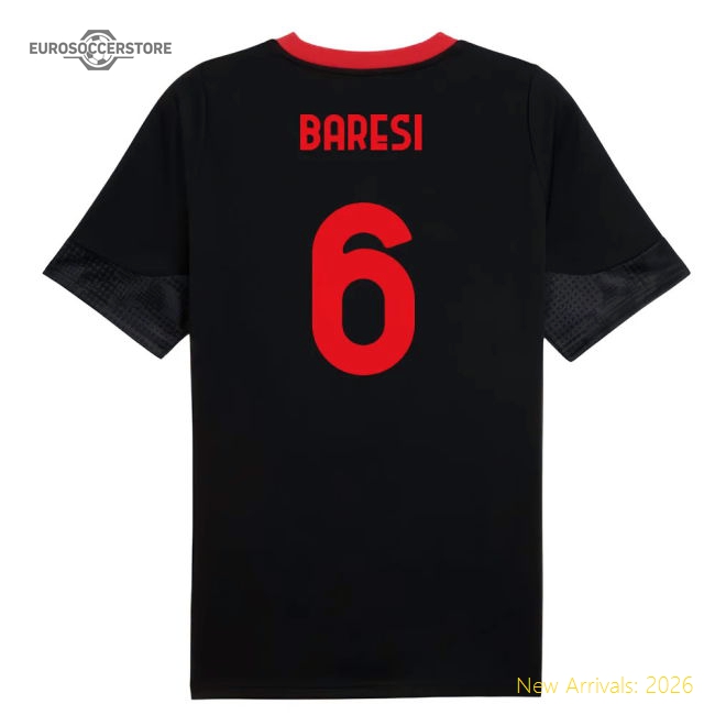 2025-2026 AC Milan Training Jersey (Black) (Baresi 6)-Football Jersey Hub