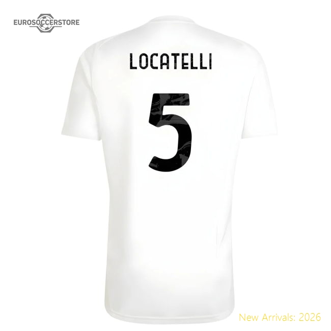 2025-2026 Juventus Training Tee (White) (Locatelli 5)-Football Jersey Hub