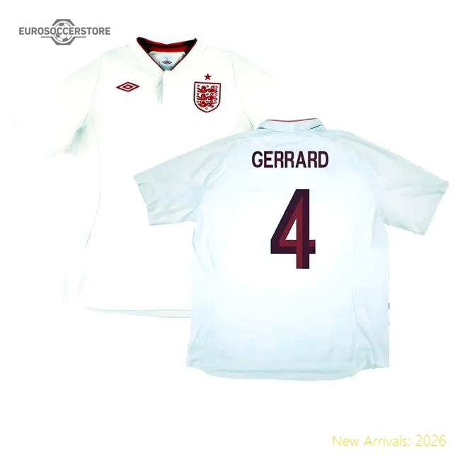 England 2012-13 Home Shirt (Good) (Gerrard 4)-Football Jersey Hub