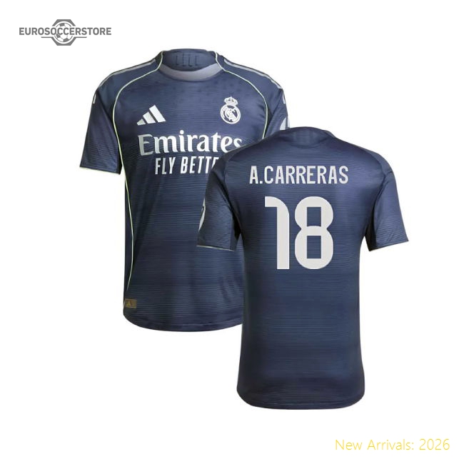 2025-2026 Real Madrid Authentic Away Shirt (A.Carreras 18)-Football Jersey Hub