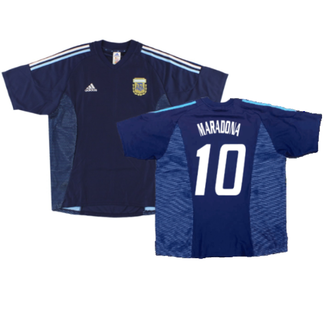Argentina 2002-04 Away Shirt ((Excellent) XL) (MARADONA 10)-Football Jersey Hub