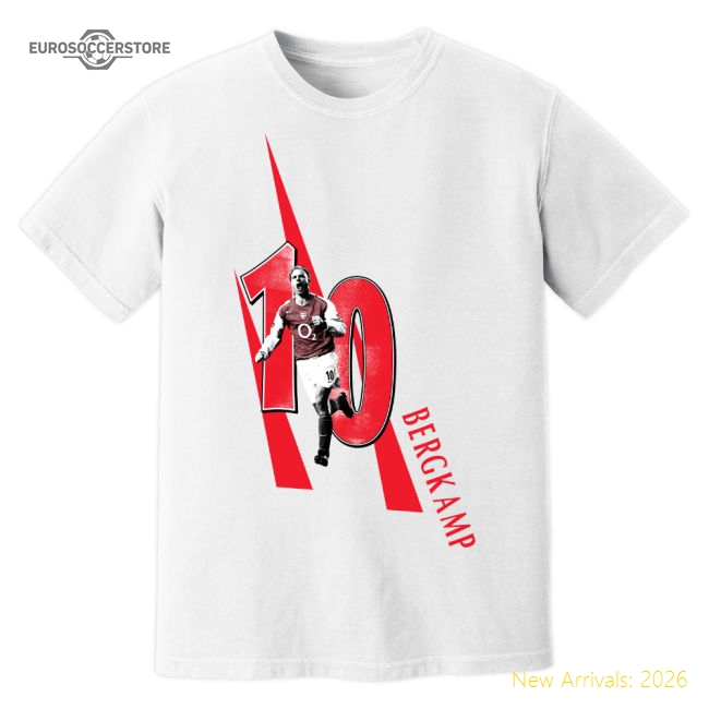 Dennis Bergkamp Arsenal Premier League Legend T-Shirt (White)-Football Jersey Hub