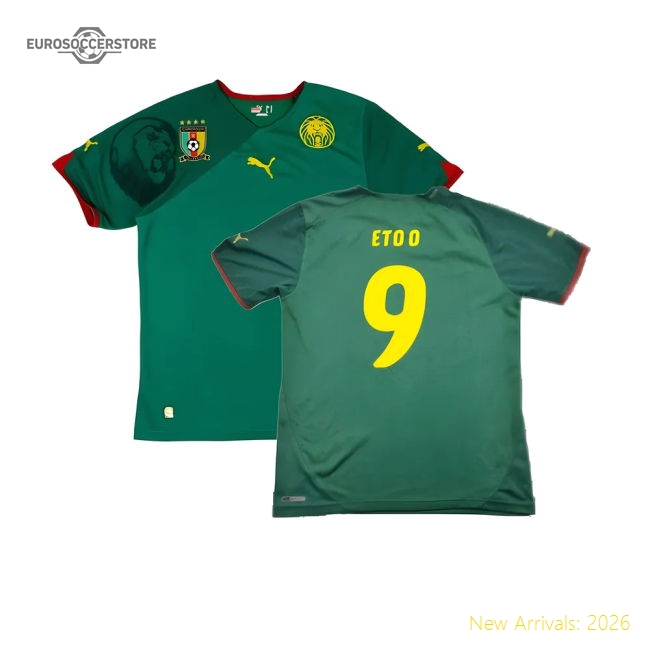 Cameroon 2010-11 Home Shirt ((Excellent) L) (ETO O 9)-Football Jersey Hub