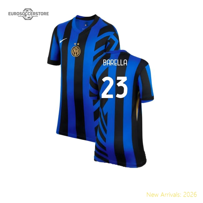 2024-2025 Inter Milan Home Shirt (Kids) (Barella 23)-Football Jersey Hub