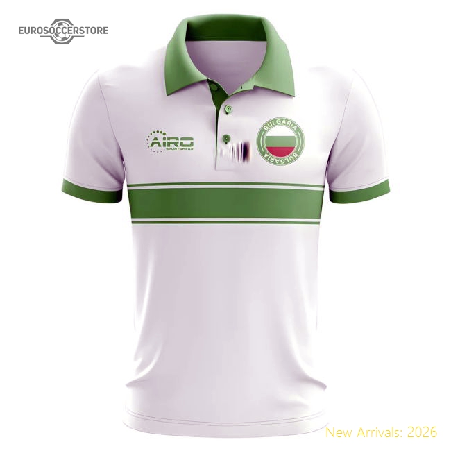 Bulgaria Concept Stripe Polo Shirt (White)-Football Jersey Hub