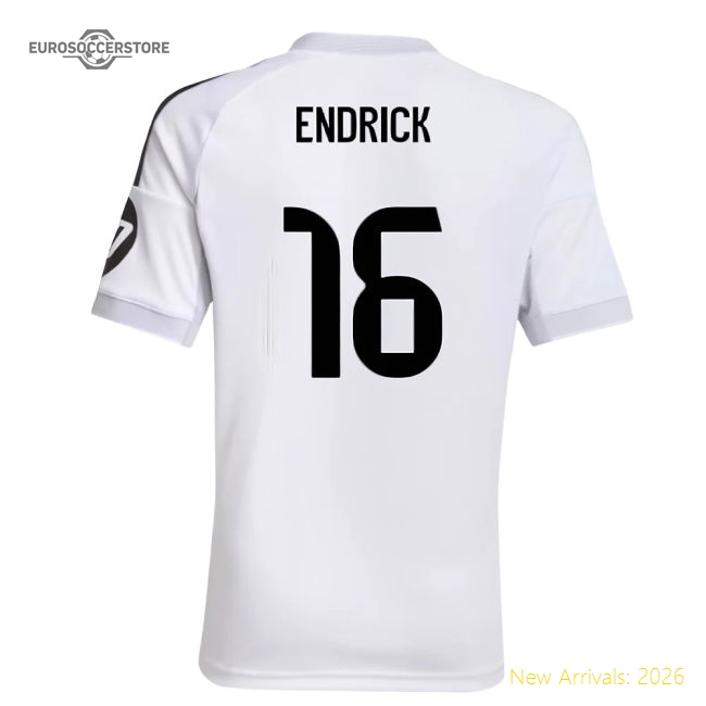 2025-2026 Real Madrid Home Shirt (Kids) (Endrick 16)-Football Jersey Hub