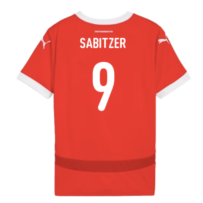 2024-2025 Austria Home Shirt (Kids) (Sabitzer 9)-Football Jersey Hub