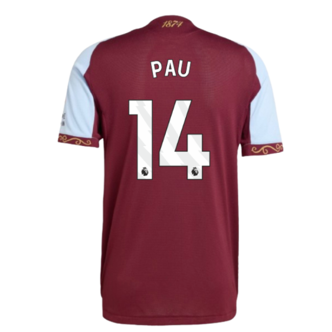 2025-2026 Aston Villa Authentic Home Shirt (Pau 14)-Football Jersey Hub