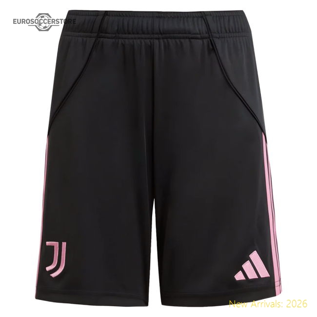 2025-2026 Juventus Home Shorts (Black) - Kids-Football Jersey Hub