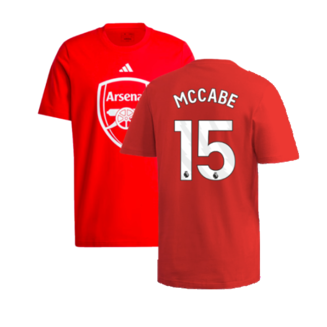 2024-2025 Arsenal DNA Graphic Tee (Red) (McCabe 15)-Football Jersey Hub