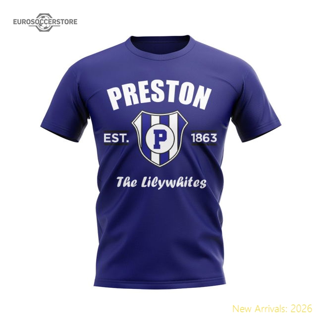 Preston Established Football T-Shirt (Navy)-Football Jersey Hub