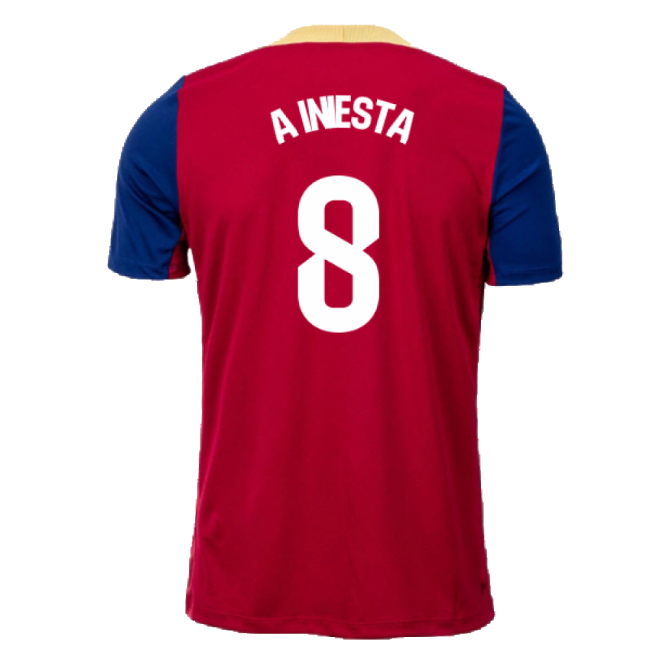 2023-2024 Barcelona Strike Training Shirt (Red) (A Iniesta 8)-Football Jersey Hub
