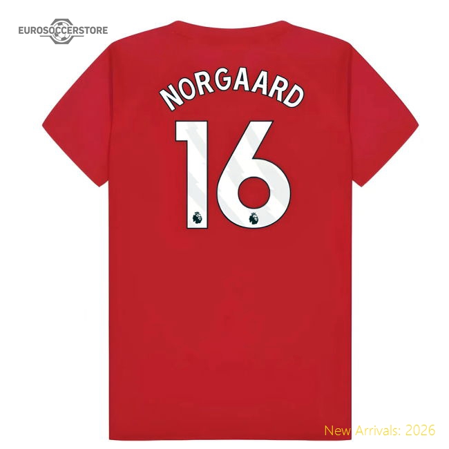 Arsenal Poly T-Shirt (Red) - Kids (Norgaard 16)-Football Jersey Hub