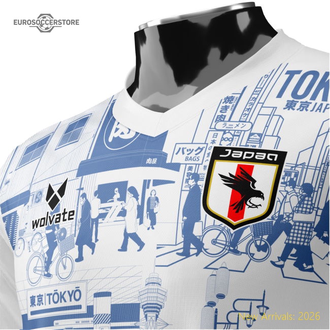 Japan Tokyo Heritage Football Jersey Blue (Wolvate) Adult Short Sleeve-Football Jersey Hub