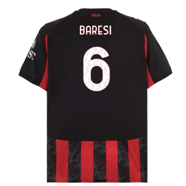 2025-2026 AC Milan Home Shirt (Baresi 6)-Football Jersey Hub