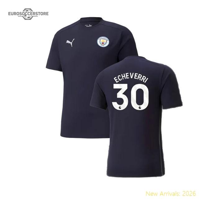2024-2025 Man City Casuals Tee (Navy) (Echeverri 30)-Football Jersey Hub