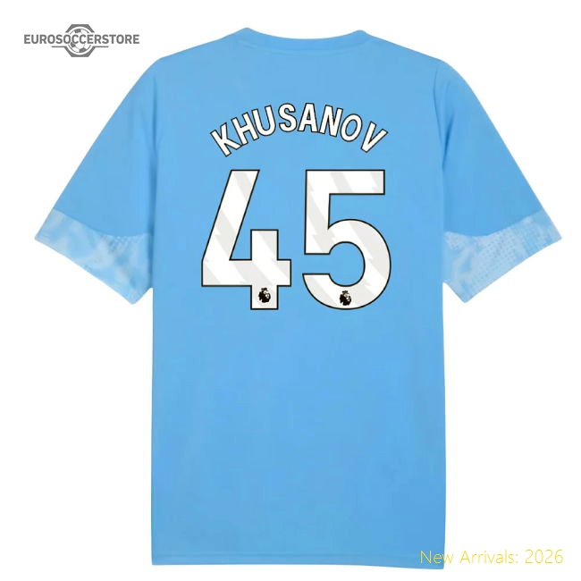 2025-2026 Man City Training Jersey (Light Blue) (Khusanov 45)-Football Jersey Hub