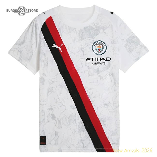 2025-2026 KIDSUPER x Manchester City CWC Away Shirt (White) - Kids-Football Jersey Hub