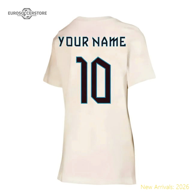 2022-2023 England Crest Tee (White) - Kids (Your Name)-Football Jersey Hub