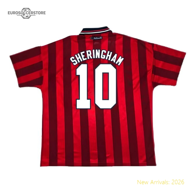 England 1997-99 Away Shirt (Good) (SHERINGHAM 10)-Football Jersey Hub