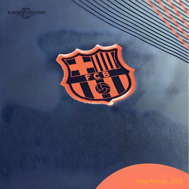 2025-2026 Barcelona T90 Third Dri-Fit Pre-Match Shirt (Navy)-Football Jersey Hub