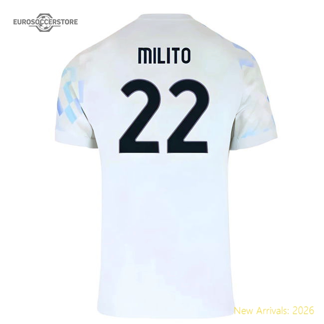 2025-2026 Inter Milan Away Shirt (Milito 22)-Football Jersey Hub