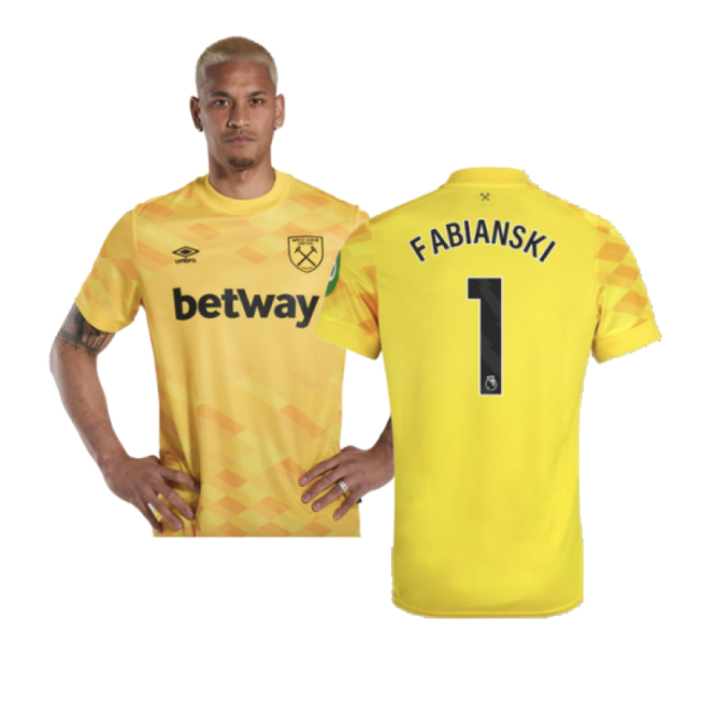 2024-2025 West Ham Goalkeeper Shirt (Yellow) (Fabianski 1)-Football Jersey Hub