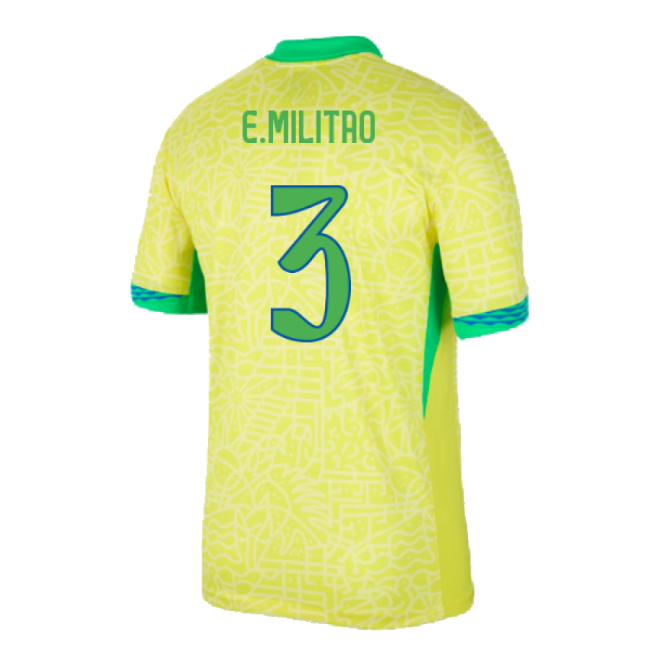 2024-2025 Brazil Home Shirt (E.Militao 3)-Football Jersey Hub