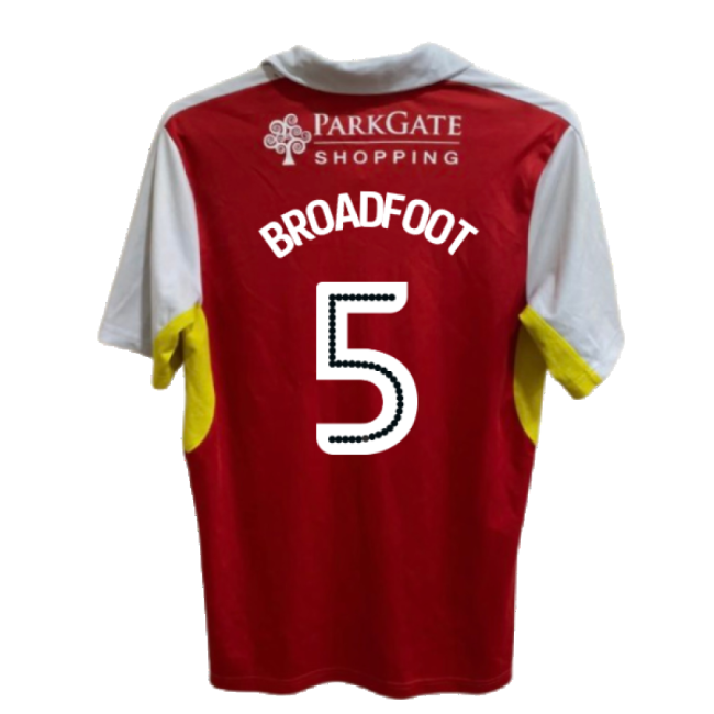 Rotherham 2016-17 Home Shirt ((Good) XL) (Broadfoot 5)-Football Jersey Hub
