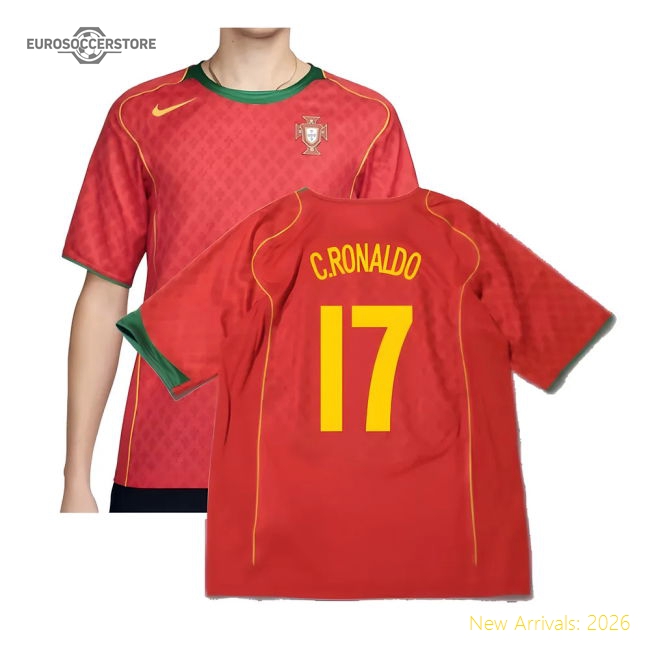 Portugal 2004 Reissue Home Shirt (C.Ronaldo 17)-Football Jersey Hub