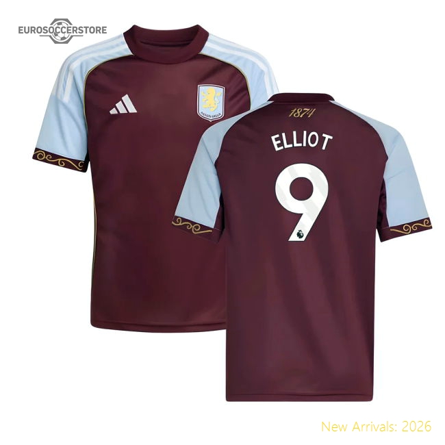 2025-2026 Aston Villa Home Shirt (Kids) (Elliot 9)-Football Jersey Hub