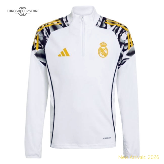 2025-2026 Real Madrid Training Top (White) - Kids-Football Jersey Hub