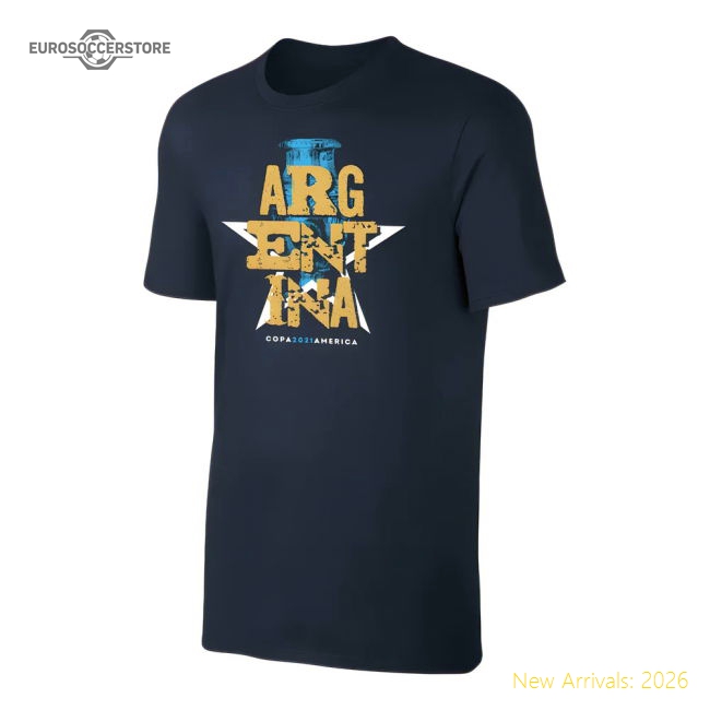 Argentina CA2021 Qualifiers t-shirt LAUTARO, dark blue-Football Jersey Hub