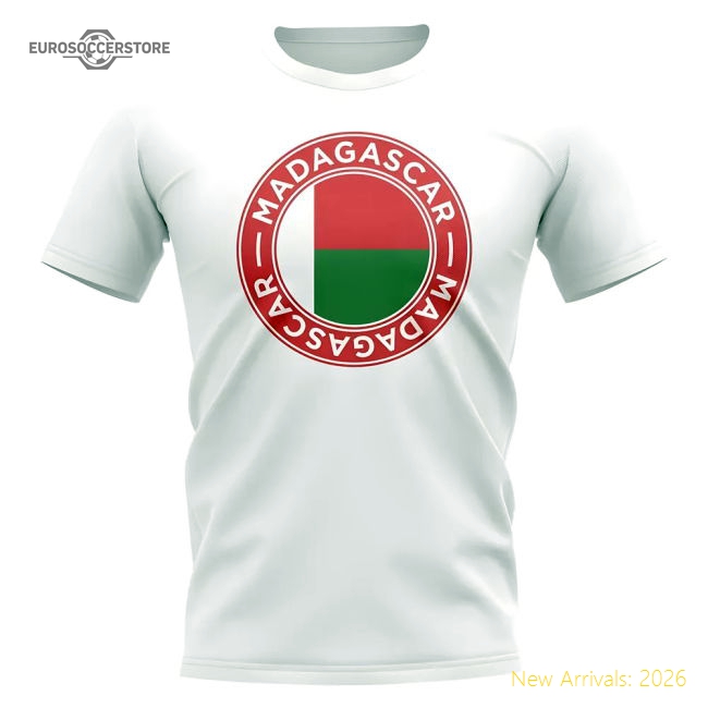 Madagascar Football Badge T-Shirt (White)-Football Jersey Hub