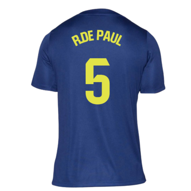2025-2026 Atletico Madrid Pre-Match Shirt (Blue-Yellow) (R.De Paul 5)-Football Jersey Hub